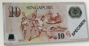The "sound mind, sound body" theme reflected in the pictures of the sports activities on the Portrait series $10 note.