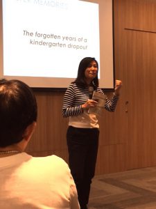 Marjorie Wee sharing her childhood story at the Toa Payoh Library.