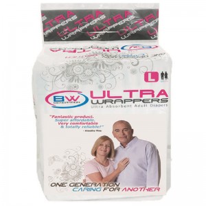 BW's ultra absorbent adult diapers for overnight use.