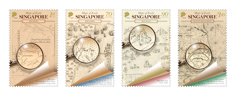 Maps of early Singapore on latest stamps