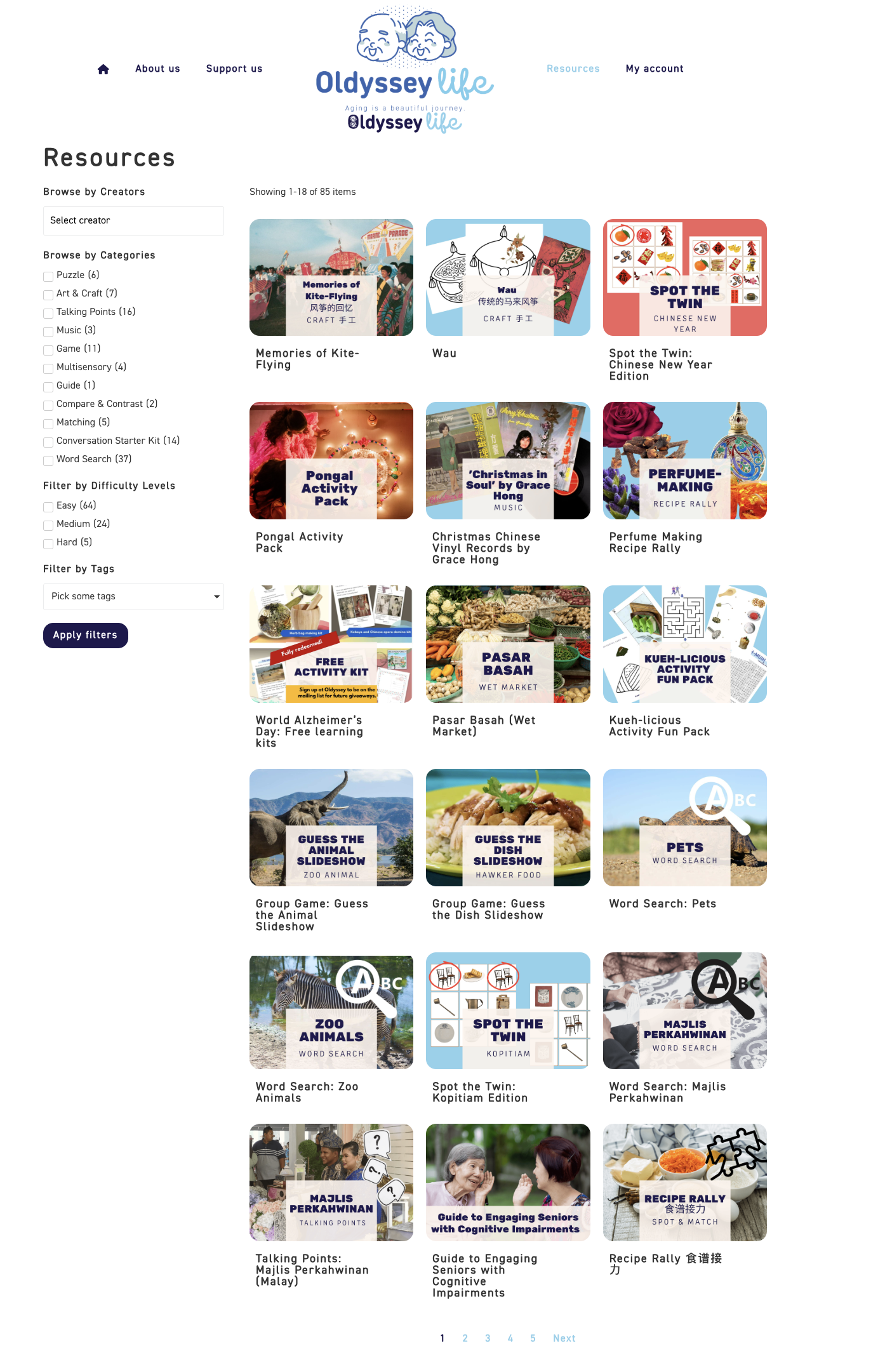 Free activity resources for seniors